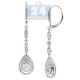 14K White Gold 1.66 ct Diamond Illusion Womens Dangle Earrings