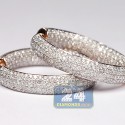14K Rose Gold 2.03 ct Inside Out Diamond Round Hoop Earrings