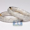 Womens Full Diamond Round Hoop Earrings 14K Yellow Gold 2.01 ct