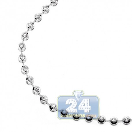 Womens Diamond Halo Tennis Bracelet 14K White Gold 1.16 ct 3mm