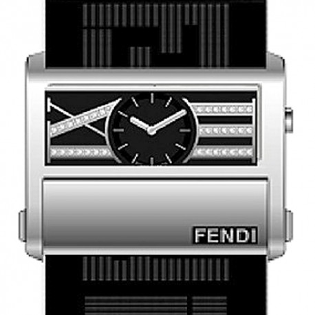 F115111D Fendi Zip Code 1150 Diamond Black Dial Fabric Watch