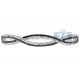 14K White Gold 2.75 ct Diamond Womens Braided Bangle Bracelet