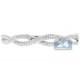 14K White Gold 3.40 ct Diamond Braided Round Bangle Bracelet