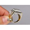 14K Yellow Gold 3.86 ct Diamond Multirow Mens High Set Ring