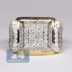 14K Yellow Gold 3.86 ct Diamond Multirow Mens High Set Ring