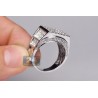 14K White Gold 3.74 ct Diamond Mens Step Design Ring