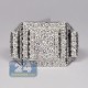 14K White Gold 3.56 ct Diamond Multi Edge Design Mens Ring