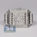 14K White Gold 3.56 ct Diamond Multi Edge Design Mens Ring