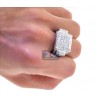14K White Gold 3.56 ct Diamond Multi Edge Design Mens Ring