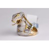 Womens Diamond Gemstone Snake Ring 18K Yellow Gold 4.40ct