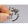 Womens Black Diamond Coil Snake Ring 14K White Gold 5.12 ct