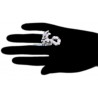 Womens Black Diamond Coil Snake Ring 14K White Gold 5.12 ct