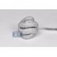 14K White Gold 3.50 ct Diamond Womens Wave Shape Ring