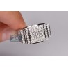 14K White Gold 3.23 ct Diamond Mens Step Design Ring