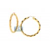 10K Yellow Gold Round Swirl Womens Hoop Earrings 4 mm 1.75 Inch