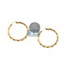 10K Yellow Gold Round Swirl Womens Hoop Earrings 4 mm 1.75 Inch