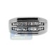 Black PVD 14K Gold 0.49 ct Round Cut Diamond Mens Slim Ring