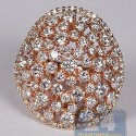 14K Rose Gold 8.76 ct Diamond Womens Vintage Dome Ring