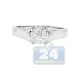 14K White Gold 0.33 ct Diamond Cluster Engagement Ring