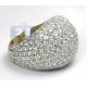 14K Yellow Gold 8.96 ct Pave Diamond Womens Dome Ring