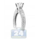 14K White Gold 1ct Round GIA Diamond Solitaire Engagement Ring