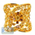 18K Yellow Gold 5.63 ct Fancy Multicolored Diamond Vintage Ring