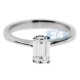 14K White Gold 1 ct GIA Emerald Cut Diamond Engagement Ring
