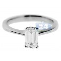 14K White Gold 1 ct GIA Emerald Cut Diamond Engagement Ring