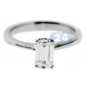 14K White Gold 1 ct GIA Emerald Cut Solitaire Diamond Engagement Ring