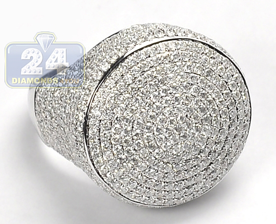 770 Fine Jewelry Pave Diamond Signet Ring in Metallic | Lyst