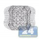 Luxury 14K White Gold 5.20 ct Iced Out Diamond Mens Signet Ring