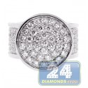 14K White Gold 4.58 ct Diamond Round Shape Signet Mens Ring