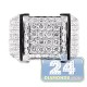 14K White Gold 4.85 ct Diamond Square Mens High Ring