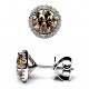 18K White Gold 2.27 ct Cognac Diamond Martini Stud Earrings
