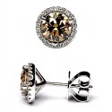 18K White Gold 2.27 ct Cognac Diamond Martini Stud Earrings