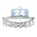 14K White Gold 3.03 ct Princess Diamond Anniversary Ring