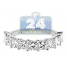 14K White Gold 3.03 ct Princess Cut Diamond Womens Anniversary Ring
