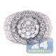 14K White Gold 4.68 ct Diamond Cluster Mens Signet Ring