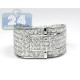 14K White Gold 7.25 ct Diamond Mens High Set Ring