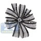 18K White Gold 4.58 ct Black Diamond Womens Flower Ring