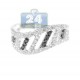 14K White Gold 0.80 ct Mixed Black Diamond Waved Band Ring