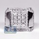 14K White Gold 2.79 ct Round Cut Diamond Mens Signet Ring