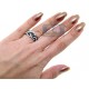 14K White Gold 1.20 ct Black Mixed Diamond Womens Infinity Ring