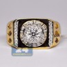 14K Yellow Gold 1.04 ct Round Diamond Mens Signet Ring