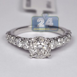 14K White Gold 1.70 ct Round Cut Diamond Engagement Ring