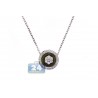 Womens Diamond Green Evil Eye Pendant Necklace 18K White Gold 17"