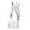 18K White Gold 0.39 ct Diamond Openwork Engagement Ring Setting