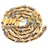 Mens Diamond Bullet Bar Link Chain 14K Yellow Gold 8.81ct 30"