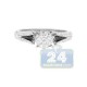 14K White Gold 0.72 ct Diamond Cluster Vintage Engagement Ring
