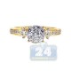 14K Yellow Gold 0.74 ct Diamond High Set Engagement Ring